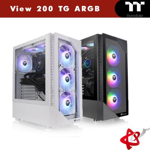 Thermaltake 曜越 光透 View 200 TG ARGB 強化玻璃中直立式機殼 黑/白